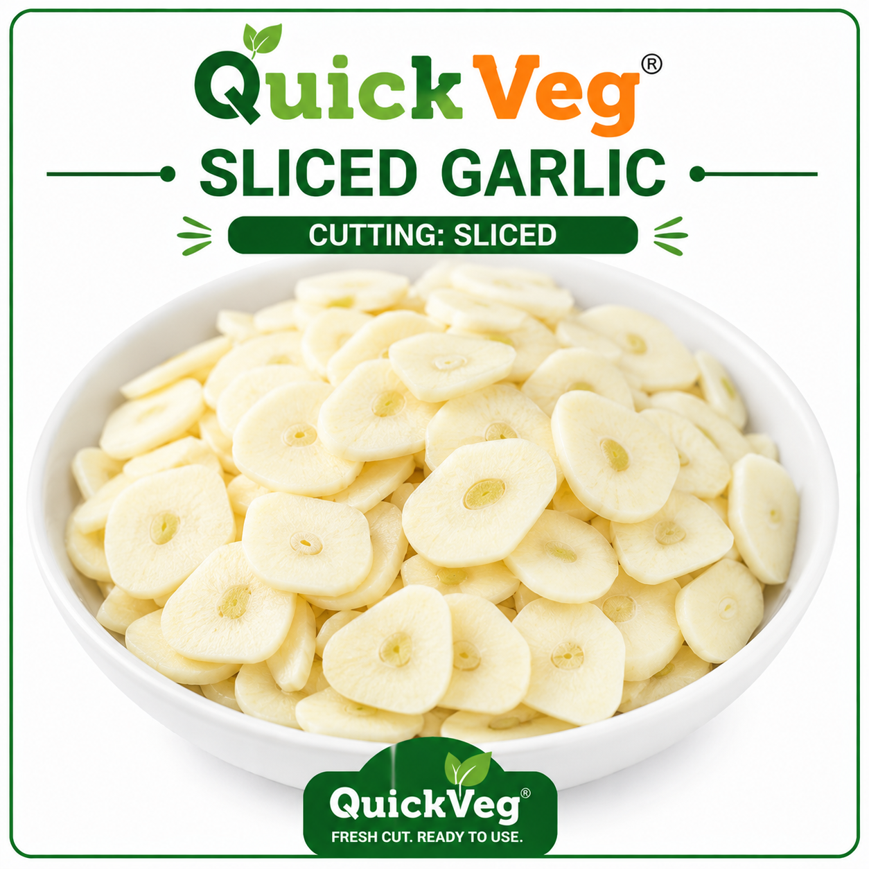 QuickVeg Sliced Garlic – 500 GM
